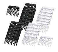 Rurunklee French Hair Comb, Veil Comb French Comb, Women Accessories, Black And Clear Decorative Hair Combs for Wedding Veils, Daily Hairstyles, Many Occasions