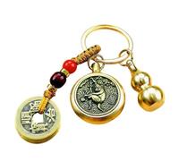 Rurunklee Gourd Keychain,Five Emperors Money Keychain | Chinese Gourd Brass Keychains, Feng Shui Decorations Pendant Key Rings for Good Luck Fortune