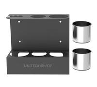Rurunklee Grease Spray Holder With Drip Tray, Grease Sprayer Storage Holder, Grease Sprayer Rack Tractor With Spare Cartridge And Pipe Holder, Removable Drip Cups Included For Garage