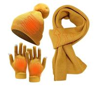 Rurunklee Hat Scarf Gloves Set Women - Outdoor Thick Warm Woolen Hat Set,Stocking Stuffers For Women, Hat Scarf Gloves Headband Set For Outdoor Travel