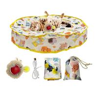 Rurunklee Interactive Cat Toy Ball - 360 Degrees Rotating Automatic Moving Kitten Rolling Ball | Electric Game with Bag and Mat Toy for Pets Dogs Kitten Playtime Chasing Indoor Hunting Training Self