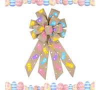 Rurunklee Large Easter Bows for Wreath - Large Spring Easter Wreath Bows for Front Door Decorations - Holiday Spring Bow Tree Topper, Large Spring Easter Wreath Bows for Front Door Spring Easter