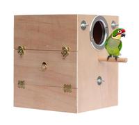 Rurunklee Parrot Breeding Box Wooden Parakeet Nesting Box Bird House Mating Box Cage with Perch for Lovebirds Cockatoo Budgie Finch Canary
