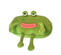 Rurunklee Plush Animal Pencil Case Funny Large Mouth Stuffed Frog Pencil Pouch Bag for Kids