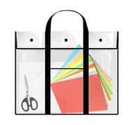 Rurunklee Poster Holders for Storage,Clear Poster Bag Large Organizer | PVC Bulletin Board Holder, Storage Organizer with Handle & Pocket for Sketching Drawing