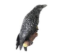 Rurunklee Raven Statue Raven Resin Statue Bird Crow Sculpture Outdoor Crows Decor Eauves Decoration, 20 x 7 x 6cm
