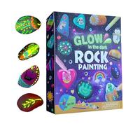 Rurunklee Rocks Painting Craft Kit | Early Learning Activity - Kids Luminous Rock Painting Set | for Boys Girls Children Preschoolers Beginners Classroom School Party