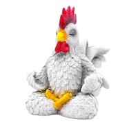 Rurunklee Rooster Statue 4" Meditation Yoga Rooster Figurine Sculpture Home Decorations Funny Resin Animal Table Ornament