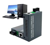 Rurunklee Single Mode Gigabit Fiber Media Converter | Gigabit Fast Ethernet Speed Single Mode Converter - Fiber Media Converter, LC Transceiver Module, Auto Sensing Gigabit for Home