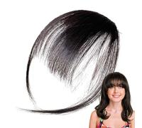 Rurunklee Wispy Bangs Hair Clip | Real Human Hair Wig Women Bangs,Everyday Girlfriend Wife Hair Extensions Bangs with Temples for Stage, Travelling