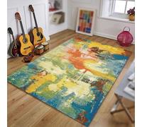 Rururug Area Rug Living dining room Kitchen balcony sofa,Burnt Orange, Mustard Yellow, Teal Blue, Multicoloured Absracts,Colourful,Rectangular 120 x 150 cm