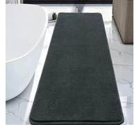 Rururug Extra Long Bath Mat, Non Slip Anti Mould | Ultra Soft Microfiber Bathroom Mats, Absorbent Washable Shower Rug (Grey, 50x120cm)