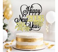 Ruscalin Happy New Year 2026 Cake Topper,Winter Xmas Holiday Cake Decor,Hello 2026,New Years Eve Party,Farewell to 2026 and Welcome 2026 Theme Party (2026)