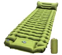 RusChic Sleeping Pad, Ultralight Inflatable Sleeping Pad for Camping with Pillow Built-in Foot Pump, Extra Thick Compact Camping Sleeping Mat for Hiking, Backpacking, Tent Use