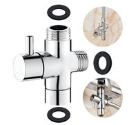 Rusee 3-way diverter valve G1/2, solid brass shower adapter flow diverter, replacement part for shower system, polished chrome