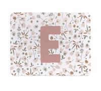 Rusenbao Custom Floral Mouse Pad, Cute Small Pink Flower Personalized Mouse Pad for Women, Customizable Initial Non-Slip Rubber Base MousePads for Desk Wireless Mouse, Laptop, 9.5x7.9 Inch(Letter E)