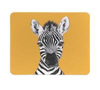 Rusenbao Cute Yellow Zebra Mouse Pad, Cute Small Mouse Pads for Desk, Zebra Gifts for Women, Gaming Mousepad for Wireless Mouse, Non-Slip Base, Computer, Office, Laptop, 9.5x7.9 Inch