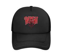 Rush-Adult Solid Color mesh Baseball Cap Rock Band 2112-Star Trucker Mesh Fitted Cap Merch Adjustable Snap-Back dad Cap Fishing Hats for Men Sun Protection Unisex