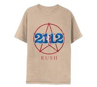 Rush Band T Shirt 2112 Front & Back Print Adult Natural Short Sleeve 70s Tour Rock Music Graphic Tees, Natural, Large