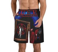Rush-Beach Shorts Rock Band Hip Hops Men's Swim Shorts Quick Dry Board Shorts Casual Lounge Shorts with Mesh Lining Gift for Fans Medium