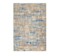 Rush Ck951 Blue Beige Abstract 8mm Thick Modern Easy To Clean Rug For Bedroom, Living Room By Calvin Klein-122Cm X 183Cm