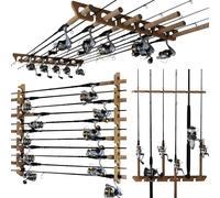 Rush Creek Creations 11 Fishing Rod Storage Rack and Wall or Ceiling Rod Holder,3 in 1, 11