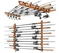 Rush Cr reations 11-Rod Wall or Ceiling Fishing Rod Storage Rack, Vertical or Horizontal Fishing Rod Holder with 11 Rod Capacity