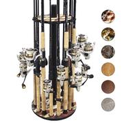 Rush Creek Creations Round 16 Fishing Rod Rack - Fishing Pole Holder and Storage, Americana