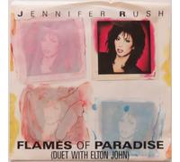 Rush, Jennifer - Rush, Jennifer Flames Of Paradise 7" CBS 6508657 EX/EX 1987 picture sleeve, a-side with Elton John