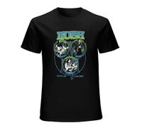 Rush Live in Concert Classic Pics Mens Black Mens 100% Cotton Band Merch Short Sleeve T-Shirt Black L