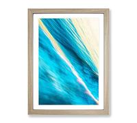 Rush Of The Wave In Abstract Modern Framed Wall Art Print, Ready to Hang Picture for Living Room Bedroom Home Office Décor, Oak A2 (64 x 46 cm)