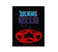 Rush Patch 2112 Starman Band Logo new Official 10cm x 8cm woven sew on in Black | Size: 10 cm x 8 cm Rush Black 10 cm x 8 cm