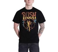 Rush T Shirt 2112 Starman Gold Band Logo Official Mens Black XL