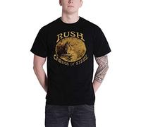 Rush T Shirt Caress of Steel Track List Band Logo Official Mens Black XL