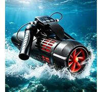 Rush Wave Underwater Scooter, 650W Sea Scooter for Adults, 7.8 kg Thrust, Single or Dual Mount Ready, Display Control, Paddle Board Accessories, Adult Pool Fun, Lake Swim, Snorkeling Gear