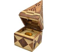 Rushant Wooden Incense Holder, Dark Brown Pyramid Tower with Ash Catcher, Sheesham Wood, 31x6.5x5.5 cm, for Cone and Stick Incense (Pyramid Cone Burner)