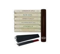 Rushant Wooden Incense Holder with Stamford Exotic Vegan Incense Sticks - 120 Stick Variety Pack for Meditation, Yoga, Relaxation, Aromatherapy & Home Fragrance Gift Set