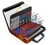 Rushclick File Folder Organizer, Large Capacity A4 Fireproof and Waterproof File Folder with Handle, Rushclick Expanding Files Organizer with Colored Tabs, Accordion File Organizer with Zipper (1pcs)