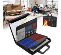 Rushclick Fireproof File Folder with Handle, A4 Letter Size Accordion File Organizer with 13 Pockets and Colored Tabs, Large Capacity Expanding Document Folder for Home Office Use (1PCS)