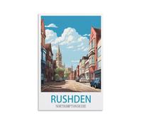Rushden Northamptonshire Vintage Travel Poster 12x18inch(30x45cm) Canvas Art Poster And Wall Art Picture Print Modern Family Bedroom Decor