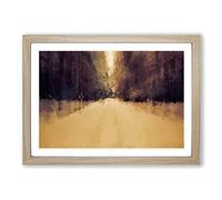 Rushing Through The Forest in Abstract Framed Print | A2 Oak Framed Wall Art | Ready to Hang | Abstract Landscape Picture | Living Room Bedroom Lounge Office