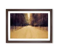Rushing Through The Forest in Abstract Framed Print | A2 Walnut Framed Wall Art | Ready to Hang | Abstract Landscape Picture | Living Room Bedroom Lounge Office