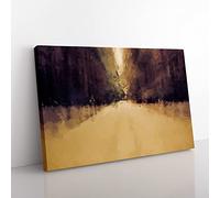 Rushing Through The Forest In Abstract Modern Art Canvas Wall Art Print Ready to Hang, Framed Picture for Living Room Bedroom Home Office Décor, 60x40 cm (24x16 Inch)