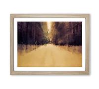 Rushing Through The Forest In Abstract Modern Art Framed Print | A2 Oak Framed Wall Art | Ready to Hang | Abstract Landscape Picture | Living Room Bedroom Lounge Office