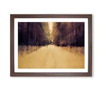 Rushing Through The Forest In Abstract Modern Art Framed Print | A2 Walnut Framed Wall Art | Ready to Hang | Abstract Landscape Picture | Living Room Bedroom Lounge Office