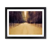 Rushing Through The Forest In Abstract Modern Art Framed Print | A4 Black Framed Wall Art | Ready to Hang | Abstract Landscape Picture | Living Room Bedroom Lounge Office