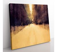 Rushing Through the Forest in Abstract Modern Canvas Wall Art Print Ready to Hang, Framed Picture for Living Room Bedroom Home Office Décor, 50x50 cm (20x20 Inch)