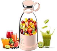 RUSHTEX Portable Mini Juicer Cup Blender USB Rechargeable with Blades for Shakes and Smoothies Fruits Vegetables Juice Maker Grinder Mixer Strong Cutting Bottle Sports Travel Outdoors Gym (muticolor)