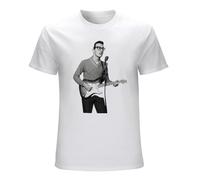 RUSHUI Charles Hardin Holley Buddy Holly Men's Short Sleeve Cotton Shirt for Sport Size XXL White