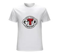 RUSHUI GTO Great Teacher Onizuka Anime Manga Men's Short Sleeve Cotton Shirt for Sport Size M White